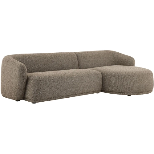 Monica 2 Piece Modular Sofa w/ Right Facing Chaise in Brown Fabric