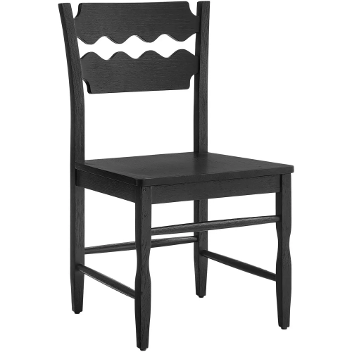 Jax Wavy Razor Back Dining Chair in Black Finish Oak