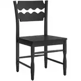 Jax Wavy Razor Back Dining Chair in Black Finish Oak