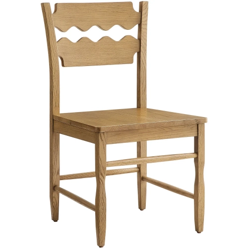 Jax Wavy Razor Back Dining Chair in Weathered Oak Finish Oak