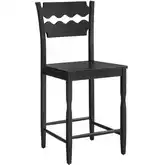 Jax Wavy Razor Back Counter Stool in Black Finish Oak