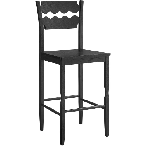 Jax Wavy Razor Back Bar Stool in Black Finish Oak