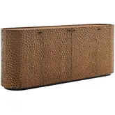 Aven 71.5" Oval Sideboard Buffet Cabinet in Hammered Chiseled Wood & Iron