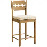 Jax Wavy Razor Back Counter Stool in Weathered Oak & Oatmeal Fabric