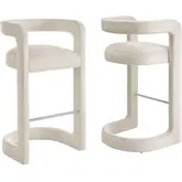 Winslow Bar Stool in Alabaster Off White Performance Velvet (Set of 2)