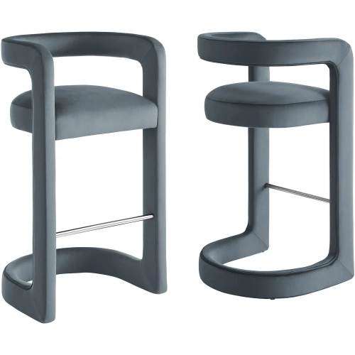 Winslow Bar Stool in Cadet Blue Performance Velvet (Set of 2)