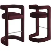 Winslow Bar Stool in Mulberry Purple Performance Velvet (Set of 2)