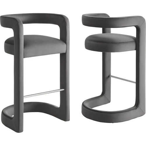 Winslow Bar Stool in Storm Gray Performance Velvet (Set of 2)