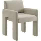 Daven Dining Arm Chair in Linen Brown Fabric