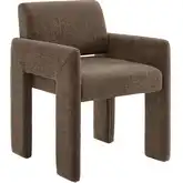 Daven Dining Arm Chair in Mocha Brown Fabric