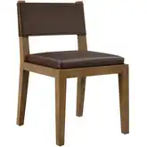 Calder Dining Chair in Wood & Espresso Brown Vegan Leather