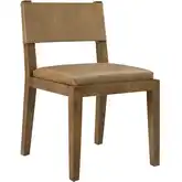 Calder Dining Chair in Wood & Toast Brown Vegan Leather