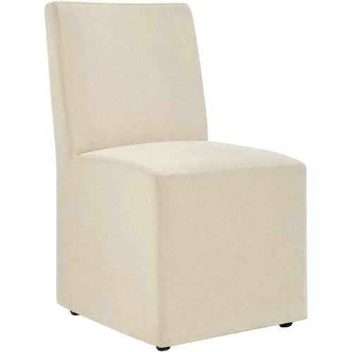 Tessera Slipcovered Dining Chair in Linen Neutral Fabric