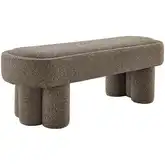 Mossi 52" Oval Bench in Earth Brown Fabric