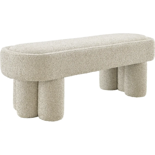 Mossi 52" Oval Bench in Marble Brown Fabric