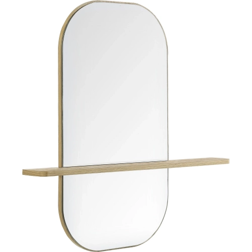 Solstice Large Oval Mirror in Oak Finish