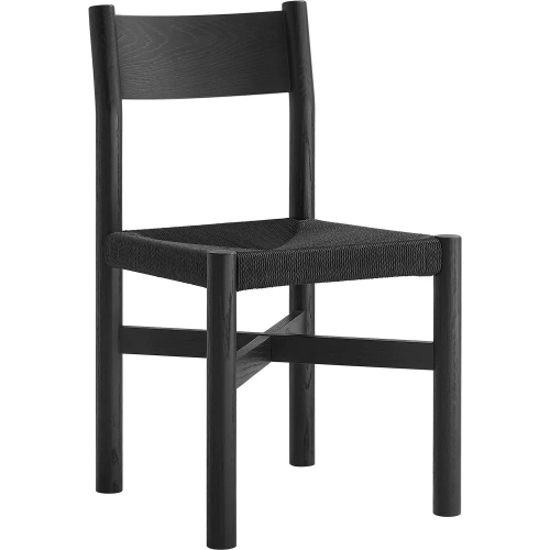 Alvia Dining Chair in Black Oak Wood & Paper Rope (Set of 2)