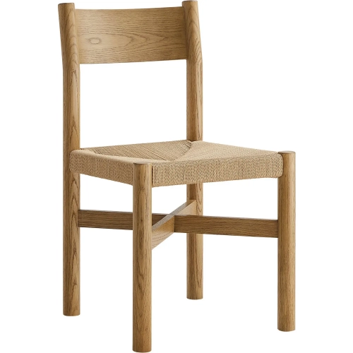 Alvia Dining Chair in Weathered Oak Wood & Paper Rope (Set of 2)