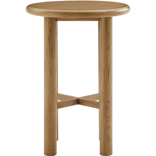 Alvia Round 30" Bar Table in Weathered Oak Wood