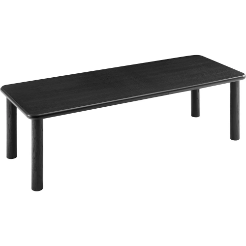 Alvia 86" to 105" Extendable Dining Table in Black Oak Wood