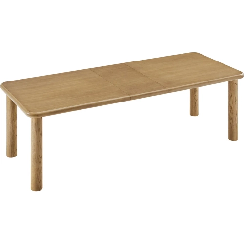 Alvia 86" to 105" Extendable Dining Table in Weathered Oak Wood