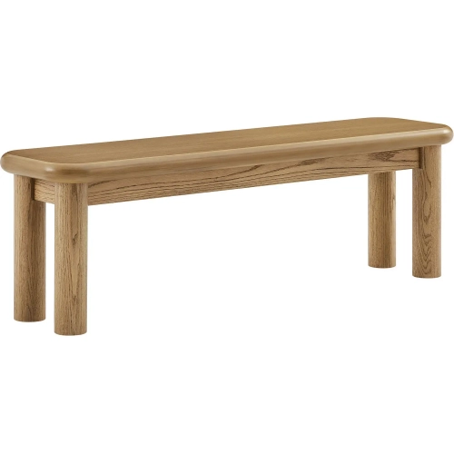 Alvia 58" Dining Bench in Weathered Oak Wood