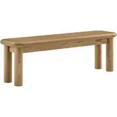 Alvia 58" Dining Bench in Weathered Oak Wood