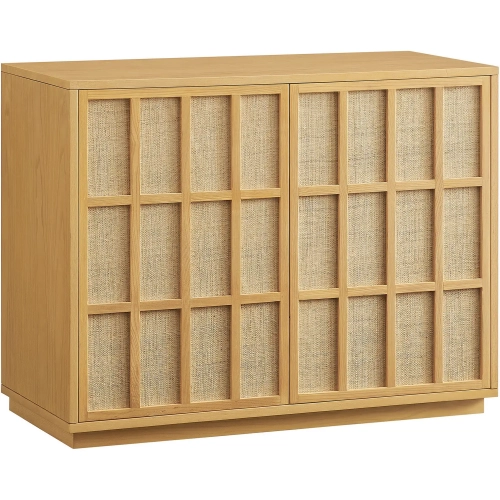 Aiko 39" Accent Cabinet in Light Oak & Brown Wood