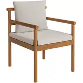 Eleni Outdoor Rope Dining Chair in Teak, Sail White Fabric & Rope