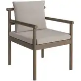 Eleni Outdoor Rope Dining Chair in Weathered Teak, Gray Pebble Fabric & Rope