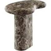 Elowen Outdoor Side Table in Brown Faux Marble Finish Concrete