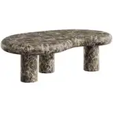 Elowen Outdoor Coffee Table in Brown Faux Marble Finish Concrete