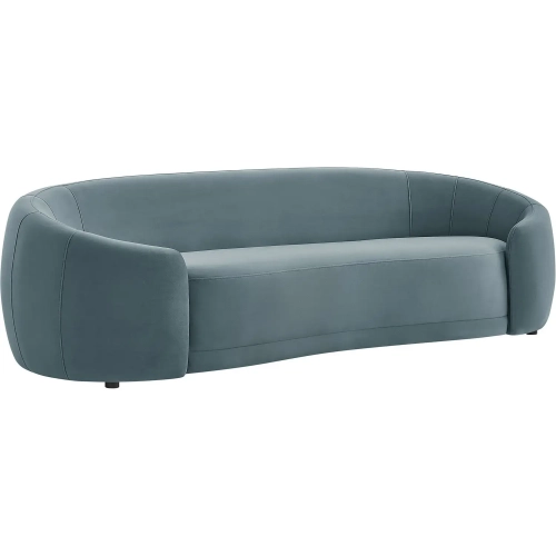 Contessa Curved Sofa in Cadet Blue Performance Velvet