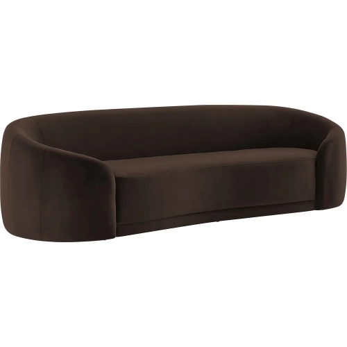 Contessa Curved Sofa in Chocolate Brown Performance Velvet