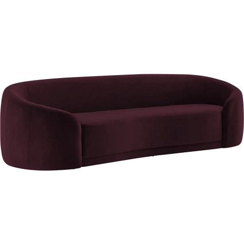 Contessa Curved Sofa in Mulberry Purple Performance Velvet