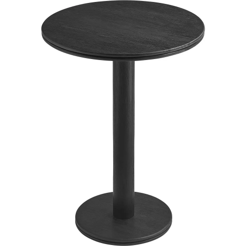 Neo 31" Round Indoor Outdoor Bar Dining Table in Brushed Black Acacia Wood
