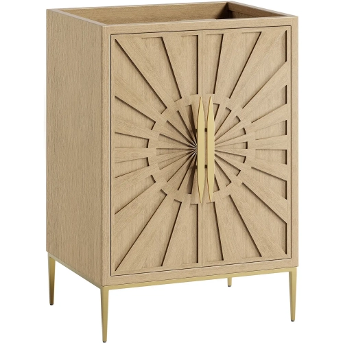 Awaken 24" Bathroom Vanity Cabinet Only in Oak Brown & Gold Finish