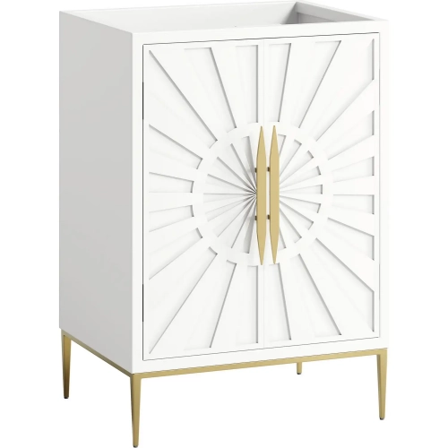 Awaken 24" Bathroom Vanity Cabinet Only in White & Gold Finish