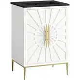 Awaken 24" Bathroom Vanity in White Finish & Black Ceramic