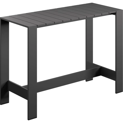 Tahoe 59" Outdoor Bar Table in Aluminum & Gray Fabric