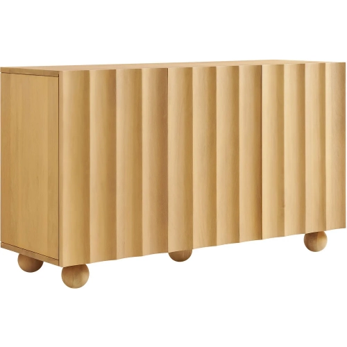 Sorren 54" Scalloped 3 Door Sideboard in Natural Finish Wood