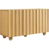 Sorren 54" Scalloped 3 Door Sideboard in Natural Finish Wood