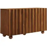 Sorren 54" Scalloped 3 Door Sideboard in Walnut Brown Finish Wood