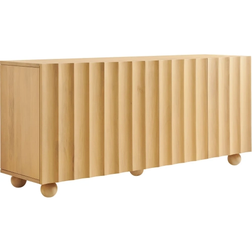 Sorren 72" Scalloped 4 Door Sideboard in Natural Finish Wood
