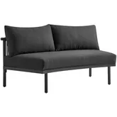 Porta Outdoor Modular Armless Chair in Gray Fabric & Charcoal Aluminum