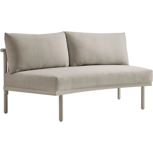 Porta Outdoor Modular Armless Chair in Stone Fabric & Khaki Aluminum