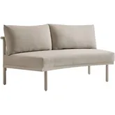 Porta Outdoor Modular Armless Chair in Stone Fabric & Khaki Aluminum