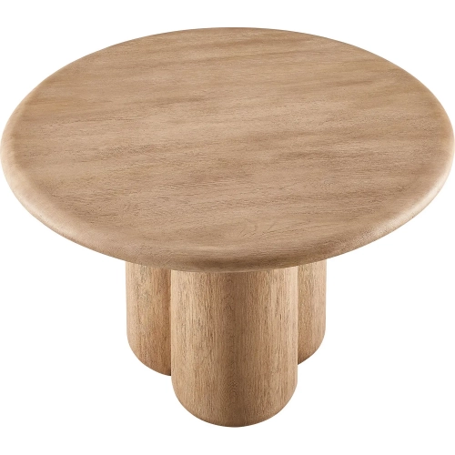 Tori 48" Round Indoor Outdoor Dining Table in Oak Brown Look Concrete