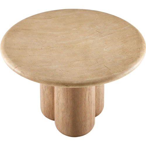 Tori 48" Round Indoor Outdoor Dining Table in Gray Wood Look Concrete