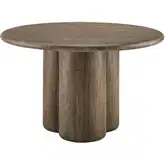 Tori 48" Round Indoor Outdoor Dining Table in Weathered Walnut Look Concrete